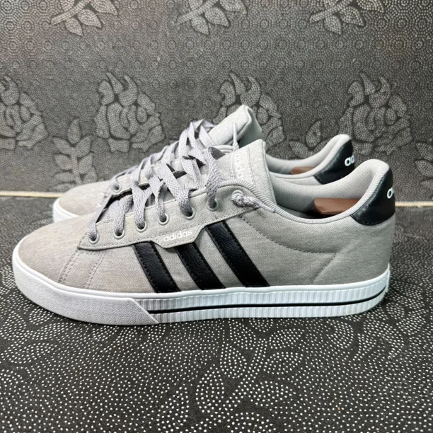 Adi - das Daill 3.0 Men Gray & Black Canvas Low-Top Sneakers Size 11.5 Casual Shoes