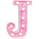 thumbnail image 1 of Pooqla Luces LED para Marquesina, Letra del Alfabeto con Purpurina Rosa iluminada, Letrero E, Funciona con Pilas para luz Nocturna, Fiesta de cumpleaños, Boda, Regalos para niñas, decoración navideña, 1 of 4