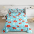 thumbnail image 2 of Homewish Lovely Daisy Flower Queen Comforter Set,Cartoon Floral Bedding Sets,Red Blue Bedding Comforter Set For Girl,Microfiber Bedroom Decor Reversible,3-Piece, 2 of 8