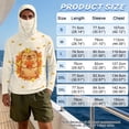 thumbnail image 6 of SEANATIVE Men's UV Protection Fishing Hoodie with Face Mask, Full Coverage Sun Guard Tops Lightweight Fishing Shirt for Running Workout Travel, S, Capybara Maple Leaf Beige, 6 of 7