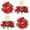 Red-4pcs, variant on KOMI Halloween Rose Candle Rings - 4 Pcs Floral with Black Maple Leaves Candle Ring Artificial Red Rose Candleholders Garland Small Wreaths for Party Home Gothic Wedding Table Centerpieces Decor