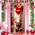 thumbnail image 2 of Fmbmuo Door Covers Decorative Red 71x35 Inch Cute Printed Machine Washable Valentine's Day Decoration, Seasonal Home Decor Art Deco Reversible Holiday Door Backdrop Happy Valentine‘s Day, 2 of 5