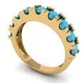 thumbnail image 2 of 1.53 ctw Wedding Band for Women - 18K Yellow Gold Simulated Turquoise Stackable Eternity Ring, 2 of 6