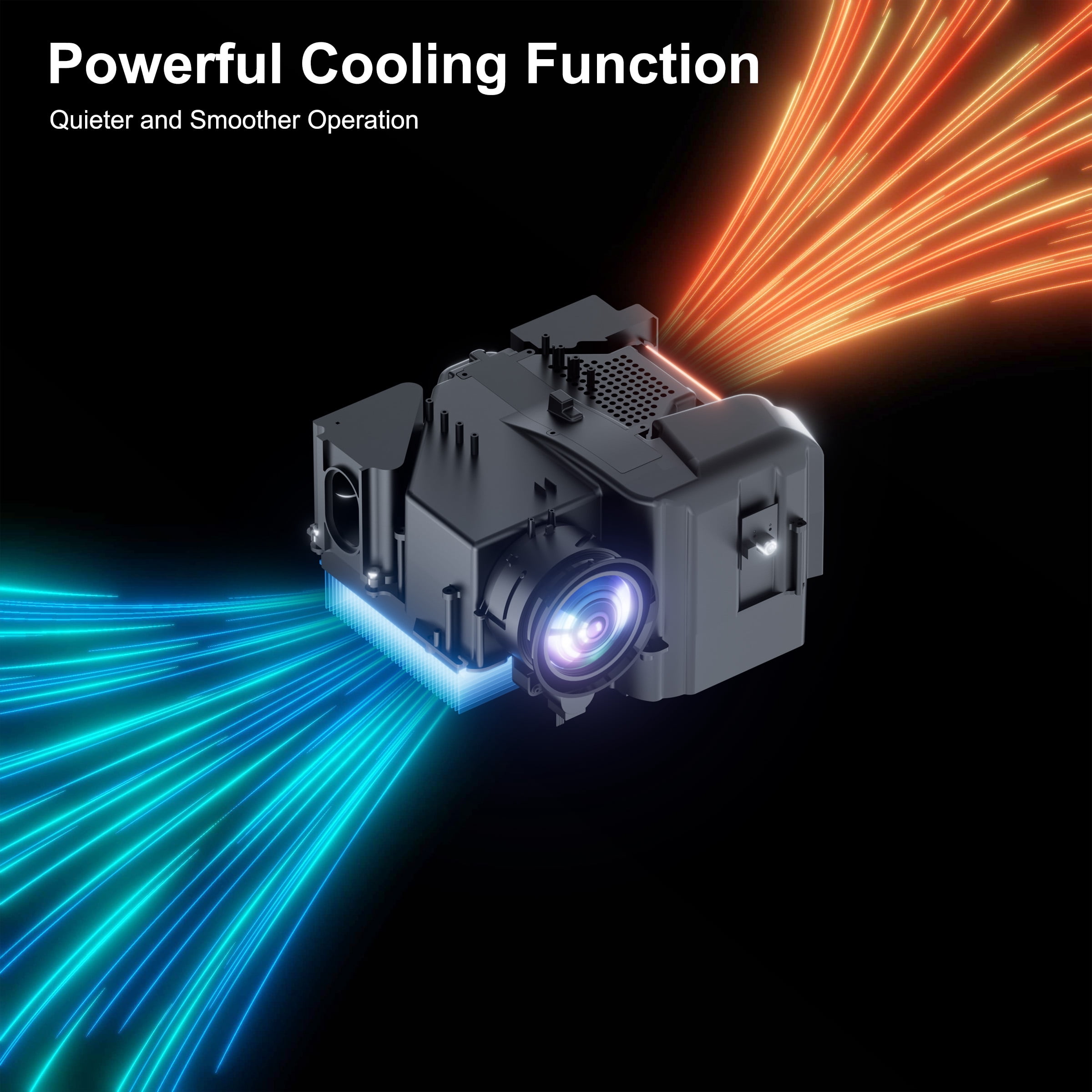 Visulapex U1001 Projector with WiFi 6 and Bluetooth 5.2 1080p, Black