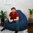 thumbnail image 5 of Big Joe Lotus Foam Filled Teardrop Bean Bag Chair with Removable Cover, Navy Short Shag, Soft Faux Fur, 4 feet Big, 5 of 7
