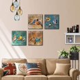 thumbnail image 6 of Bird Canvas Wall Art for Bedroom 14x14 4 Pieces Rustic Wall Decor Animal Picture Framed Artwork Vintage Theme Prints Paintings Ready to Hang for Home Bathroom Kitchen Office Decorations, 6 of 6