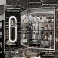 thumbnail image 5 of Smart LED Medicine Cabinet with GFCI Outlet and Stepless Dimming, 24x36 Inch Anti-Fog Mirror with Built-in Electrical Outlet, Adjustable Lighting and Magnifying Mirror for Bathroom Storage, 5 of 9