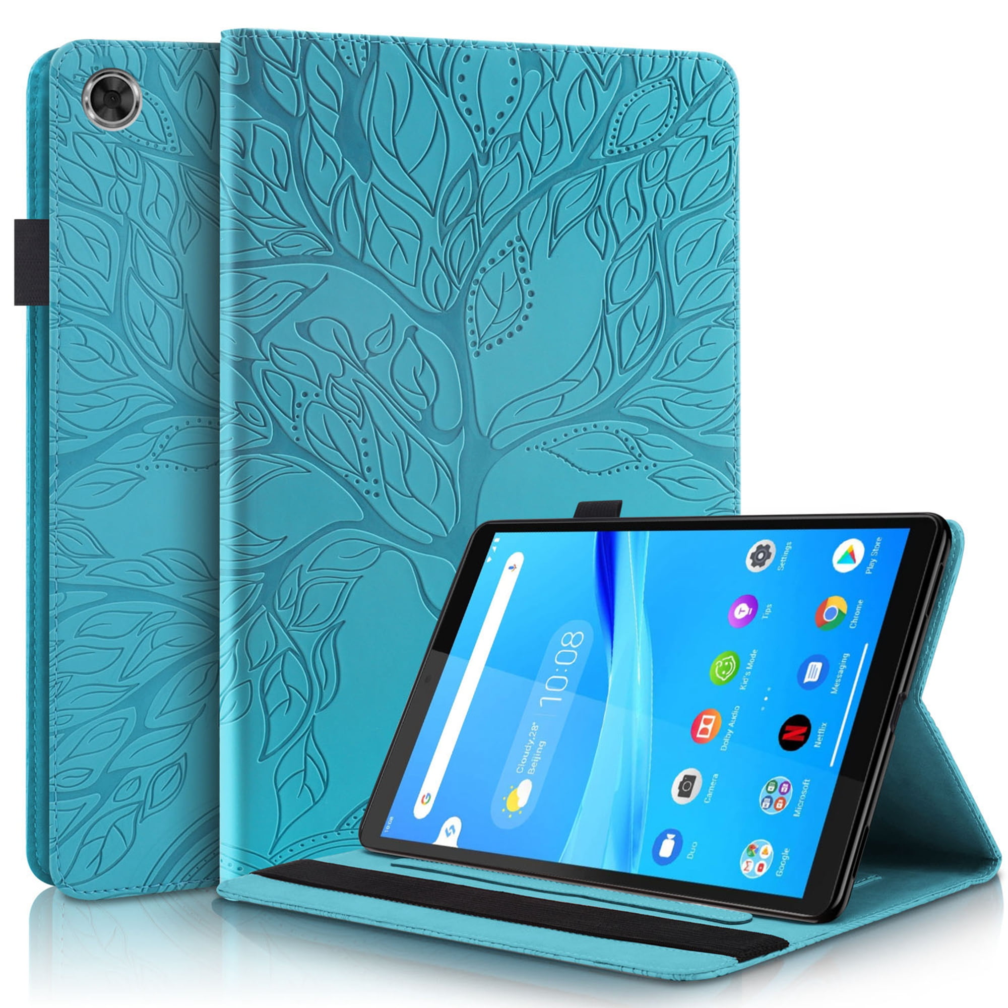 Dteck Lenovo Tab M8 / Smart Tab M8 / Tab M8 FHD Case, Embossed Tree PU