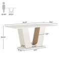 thumbnail image 2 of Table de Conférence 55 Pouces avec Base en U, Petite Table de Réunion Rectangulaire pour 4-6 Personnes, Blanc Crème, 2 of 9