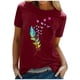 thumbnail image 1 of Gibobby Playera de Manga Corta con Cuello Redondo Mujeres Blouse Top Round Neck con estilo T camisas(Rojo,XL), 1 of 5