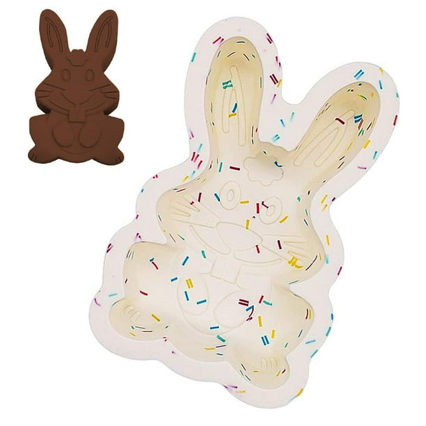 Molde para hornear, molde de silicona antiadherente con forma de conejito para pastel D, molde de conejito de Pascua construido para precisión