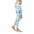 thumbnail image 3 of SUNENAT Patchwork Sea Waves Anchor Navy Blue Women's Capri Leggings Stretchy Skinny Yoga Pants XL, 3 of 4