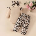 thumbnail image 7 of TOWED22 Newborn Infant Girl Fall Winter Outfits 3 Pcs Clothing Set Long Sleeve Round Neck Graphic Romper Jumpsuit Floral Pants Headband Bodysuit Set(Beige,3-6 M), 7 of 7