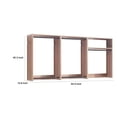 thumbnail image 2 of Benjara Vedz Wall Mount Closet Set- 1 Shelf 5 Hanging Rods- Oak Brown Melamine, 2 of 6
