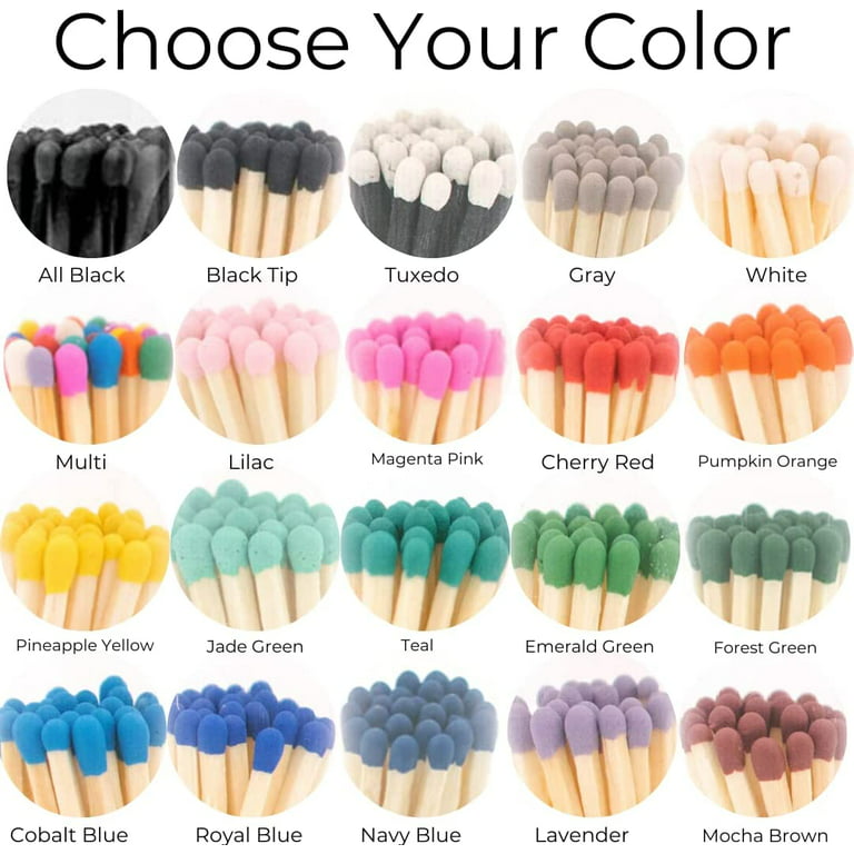 2 Inch Size Refill Wooden Matches Color Tip Matches in Your Choice of Color  