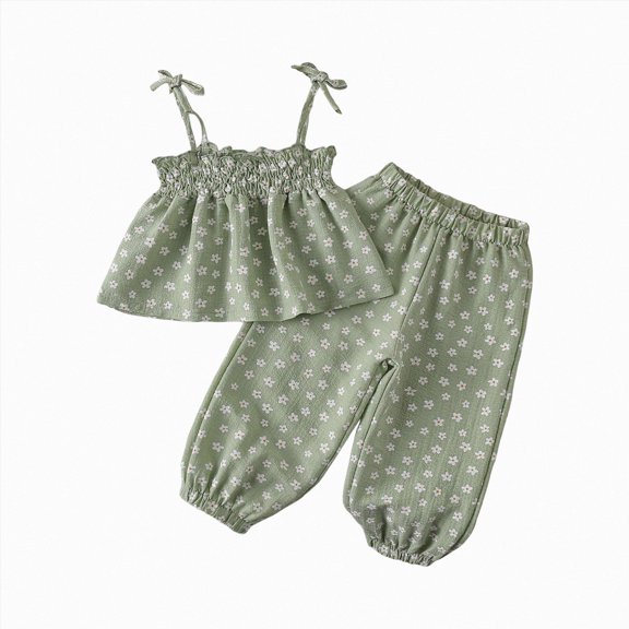 kaprioy Toddler Girl Clothes Girl Clothes Set Summer Kid 1T 2T 3T 4T 5T 6T 7T 8T Girl Clothes Shorts Set Cute Floral Printed Sleeveless Top Summer Outfits Cute Kid Clothes