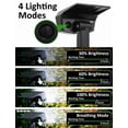 thumbnail image 4 of SUNLINKCO Solar Spot Lights Outdoor, 4 Pack Waterproof Solar Powered Garden Lights, 59 LED 4 Lighting Modes, 6500K Daylight, 2-in-1 Auto On/Off Wall Light, Outside Landscape Lighting for Yard Pathway, 4 of 14