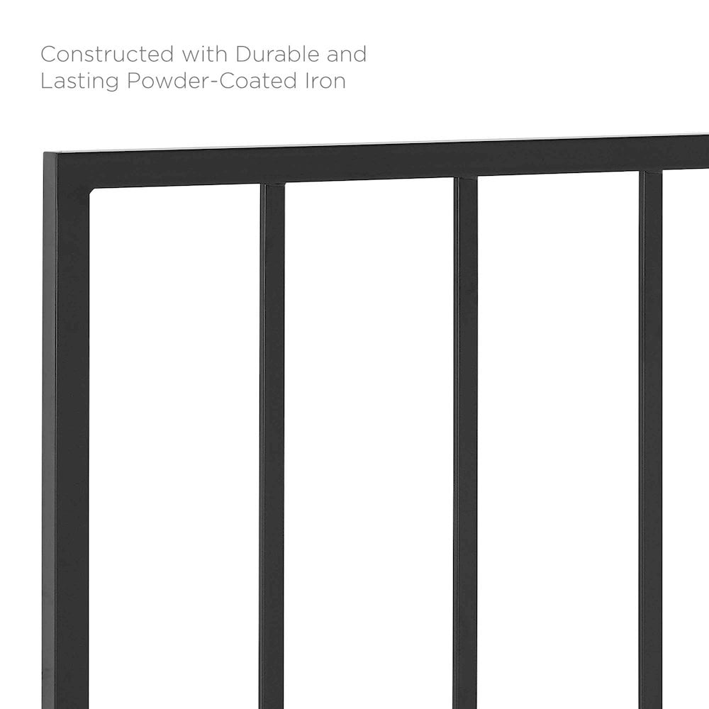 Modway Tatum Queen Modern Style Powder Coated Iron Headboard in Black