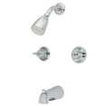 thumbnail image 1 of Kingston Brass KB140 Double Auvent Poignée Baignoire & Douche Robinet & 44; Chrome, 1 of 1