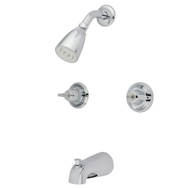 Kingston Brass KB140 Twin Canopy Handle Tub & Shower Faucet, Chrome