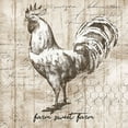 thumbnail image 2 of Knutsen, Conrad 15x15 Gold Ornate Wood Framed with Double Matting Museum Art Print Titled - Farm Rooster, 2 of 4