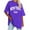 Purple, variant on Womens Tops Plus Size Women's Letter Printed Round Neck Short Sleeved Top Short Sleeved Round Neck Top/shirt