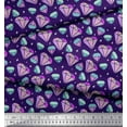 thumbnail image 2 of Soimoi Purple Cotton Poplin Fabric Star & Diamond Geometric Print Sewing Fabric Yard 42 Inch Wide, 2 of 3