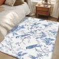 thumbnail image 4 of 3'x5' Area Rugs, White Blue Spring Floral Indoor Outdoor Area Rug for Living Room Bedroom, Summer Birds Botanical Washable Bathroom Rugs Kitchen Floor Carpet Mats Home Decor Aesthetic, 4 of 8