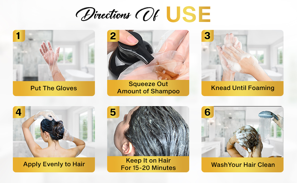 PAREESA Black Hair Dye Shampoo 3 in 1 for Grey Hair - Hair Color Shampoo for Women & Men - 500ML