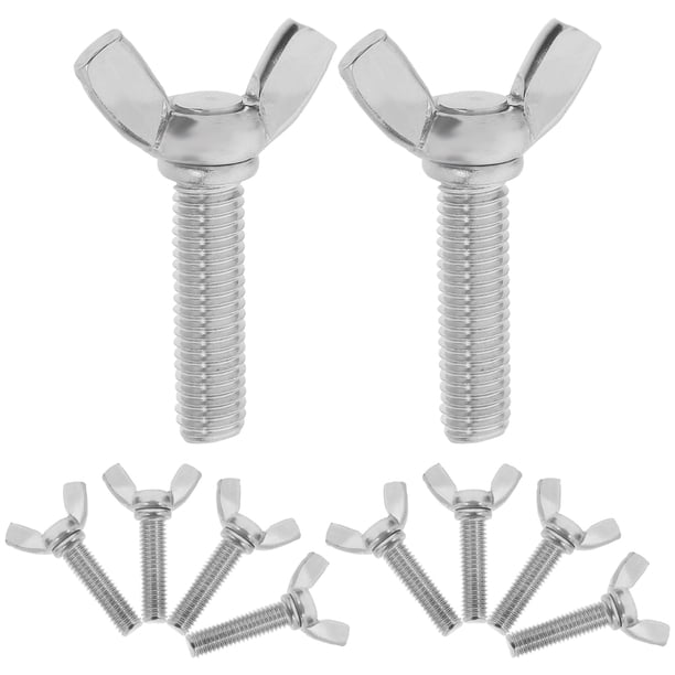 10 pernos de mariposa de acero inoxidable M8x30, tornillos de mariposa para un fácil apriete, tornillos de tuerca de mariposa para ensamblaje de muebles y reparaciones mecánicas