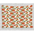 thumbnail image 1 of Floral Tapestry, Victorian Fleur-de-Lis Lily Blooms Nature Inspired Boho Herbs Graphic, Wall Hanging for Bedroom Living Room Dorm Decor, 60W X 40L Inches, Red Orange Olive Green, by Ambesonne, 1 of 2