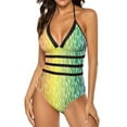 thumbnail image 2 of Colorful Zebra Swimsuit Abstract Print Push Up Swimwear One Piece Beach Bathing Suit Swimsuits Sexy Beachwear Plus Size, 2 of 7