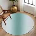 thumbnail image 3 of Turquoise Grey Ombre Round Rugs 6ft, Modern Abstract Art Gradient Non Slip Washable Rug Runner, Low Pile Indoor Floor Carpet Mat Bathroom Rugs for Living Room, Bedroom, Kids Room, 3 of 9