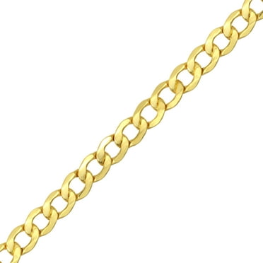 Brilliance Fine Jewelry 10K Yellow Gold Curb Cuban Chain Bracelet, 8.5"