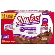 Slimfast Advanced Nutrition High Protein Meal Replacement Shake, Creamy Chocolate, 20G Of Ready To Drink Protein, 11 Fl. Oz Bottle, 15 Count
