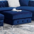 thumbnail image 2 of Furniture of America Marti Transitional Fabric Tufted Ottoman in Navy, 2 of 4