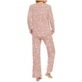thumbnail image 3 of Tnhcen Women's Long Sleeve Pajamas Set Casual Sleepwear Outfits Loose Top and Pants Homewear S-3XL, 3 of 5