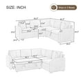 thumbnail image 3 of Modular Sectional Sleeper Sofa with Pull Out Bed, 82" Convertible L-Shaped Couch with Storage Seat, 5 Seat Chenille Cloud Couch for Living Room, Gray, 3 of 9