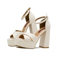 thumbnail image 1 of Zapatilla Tacón Para Mujer Graduación Formales Color Blanco blanco 25.5, 1 of 6