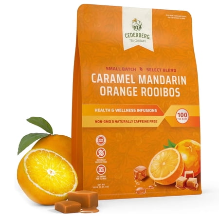 Cederberg Tea Company Caramel Orange Rooibos Organic Herbal Naturally Caffeine Free Tea Non-GMO Rich in Antioxidants 100 Count
