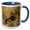 Blue/White, variant on 3drose, Funny Mouse on a Motorcycle, 11oz Mug