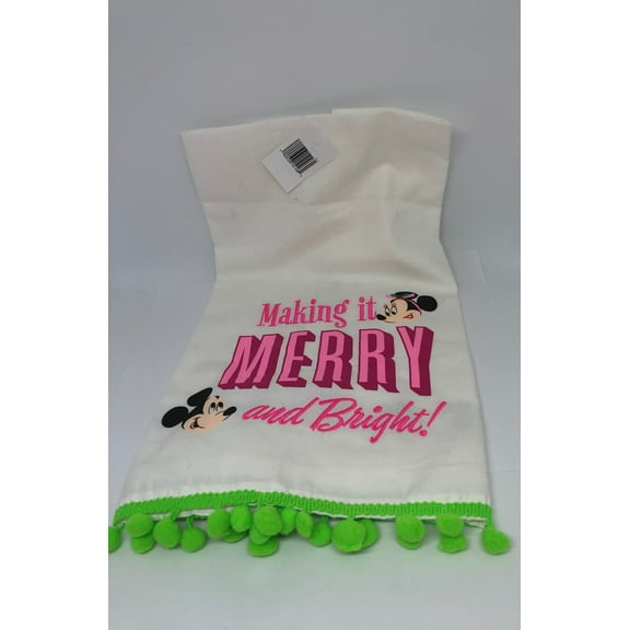 Disney Parks Holiday Mickey and Minnie Making It Merry and Bright Tea Kitchen Towel