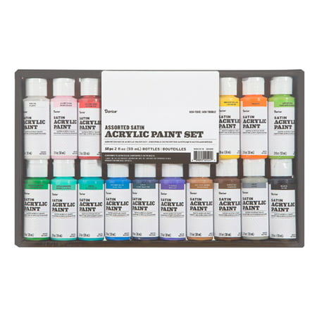 Darice Assorted Satin Acrylic Paint Set, 16 (Best Acrylic Paint Brand)