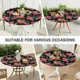 thumbnail image 7 of Round Fitted Tablecloth with Elastic Edges Fits 36"-44" Round Tables Pioneer Colorful Floral Waterproof Table Cover Washable Indoor and Outdoor for Party Kitchen Dinner Banquet Patio Picnic, 7 of 7
