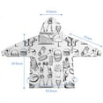 thumbnail image 7 of Black and White Football Elements Pattern Blanket Hoodies for Kids 6-13YR Oversize Wearable Blanket Hoodies for Boys Girls Teens, 7 of 7