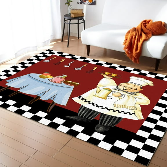 Kitchen Chef Gourmet Living Room Carpet Coffee Table Floor Mat Study Bedroom Bedside Home ration Large Rug Floor Mat