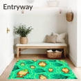 thumbnail image 3 of ODIKA 5'x7' Machine Washable Non-Slip Area Rug, Whimsical Fish Embroidery Project High Traffic Rug with Pad, Turquoise, 726028, 3 of 8
