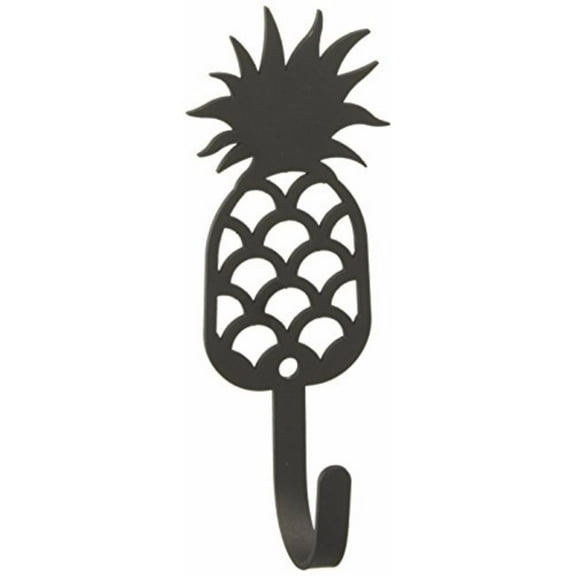 Village Wrought Iron WH-44-S Pineapple Wall Hook Small - Black