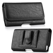5.5" Phone Wallet Leather Pouch Case Horizontal Flip Cover Protective Holster Pouch [Belt Clip + Loops + ID /Credit Card Slot Holder] BLACK fit LG Stylo 4/ Stylo 3/ LG K10 / K20 Plus/ Lv3 /G6 /G5 /V30