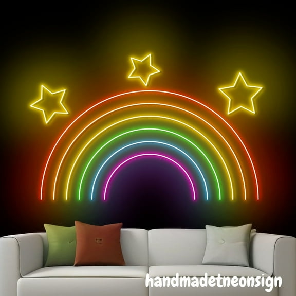 Handmadetneonsign Rainbow Neon Sign, Rainbow Led Light, Bedroom Wall Art Decor,Kids Room Wall Decor 72776